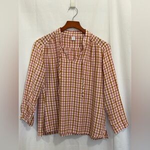 Old Navy - Pink and Tan Checkered Shirt